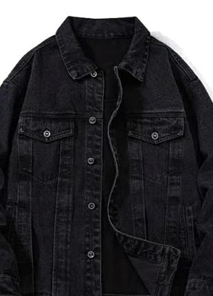 Чорний жіночий джинсовий піджак с-м