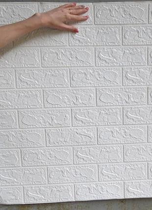 3d самоклеючі панелі цегла біла 700х1000х3,5 мм 2