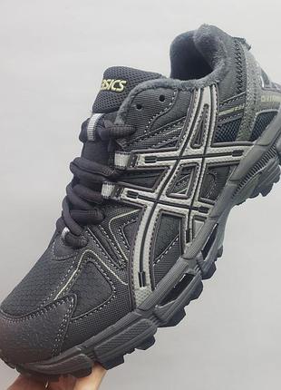 Чоловічі кросівки асикс asics gel-kahana 8 grey winter fleece. термо кросівки легкі, на піні. всередині утеплені флісом