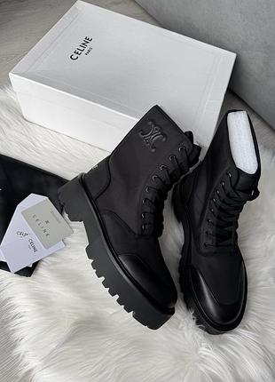 Сапоги сезенceline черные ботинки ботинки текстильные осенние зимние