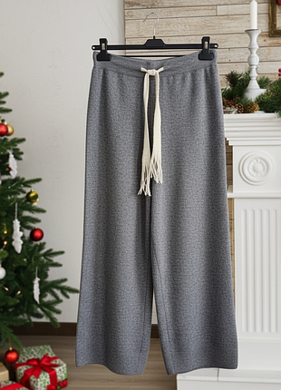 Штани зимові зі щільного трикотажу сірого кольору deep pink, італія