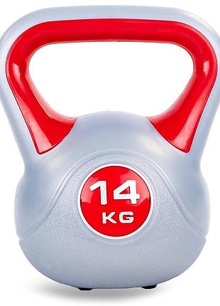 Гиря тренувальна суцільна пластикова вага 2-14 кг