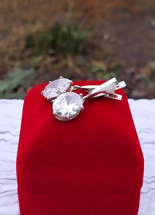 Новые серебряные серьги с подвижными подвесками " хрустальная роса"