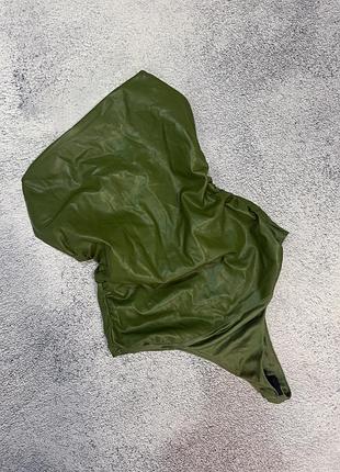 Трендовий шкіряний топ без рукавів корсет