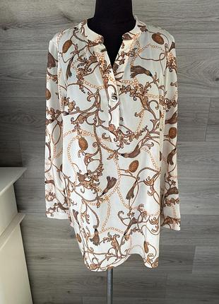 Гарна блуза туніка принт 18 хххл