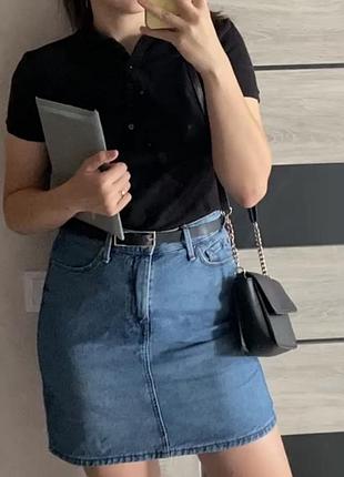 Джинсова юбка colin's синя s-m 45 см задовільний стан