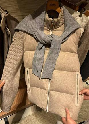 Чоловічий пуховик zegna натуральна шерсть та гусячий пух