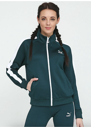 Спортивна кофта з начосом, олімпійка на змійці, puma classics t7 track jacket. s cост. нового