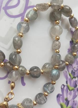 Колье ожерелье. лунный камень, лабрадорит