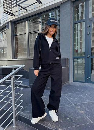 Зручний стильний костюм на флісі, мікровельвет, спортивний брючний