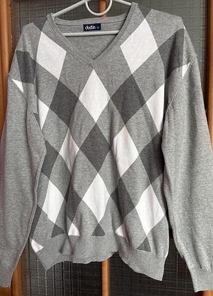 Чоловіча сіра котонова кофта светр 6