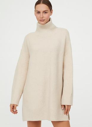 М'який пухнастий светр під горло туніка плаття великого розміру батал