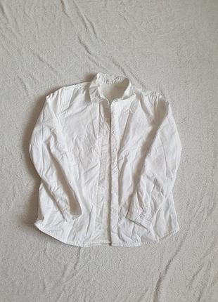 Белая теплая рубашка на меху
