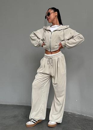 Стильний велюровий спортивний костюм зіп худі і штани різні кольори