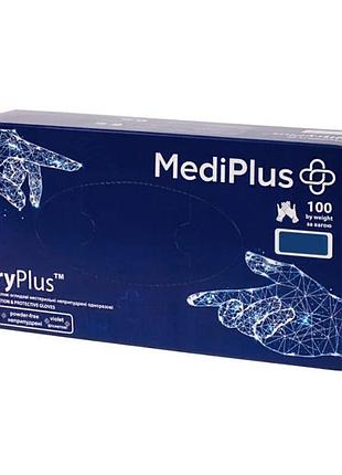 Перчатки нитриловые mediplus nitryplus violet 3,9 г фиолетовые, размер s, 100 шт