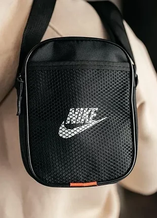 Борсетка черная nike сумка через плечо, сумка мужская, сумка спортивная 3