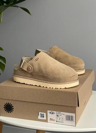 Женские зимние угги из натурального меха ugg goldenstar clog sand