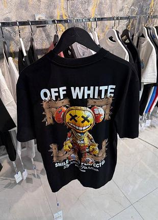 Чоловіча футболка off-white в чорному кольорі