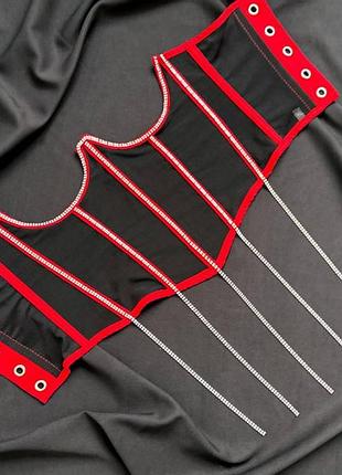 Вибір кольорів❗ексклюзив❗святковий корсет сітка на шнурівці з бахромою стрази