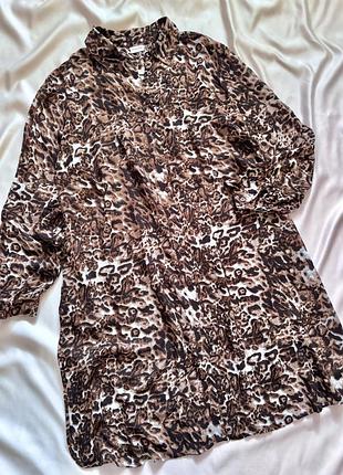 Сукня сорочка в леопардовий принт
