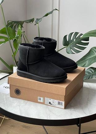 Женские зимние угги из натурального меха ugg classic mini ii boot