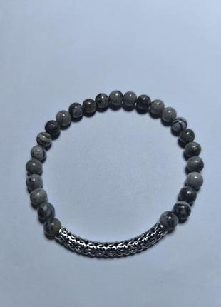Браслет з сірої яшми
