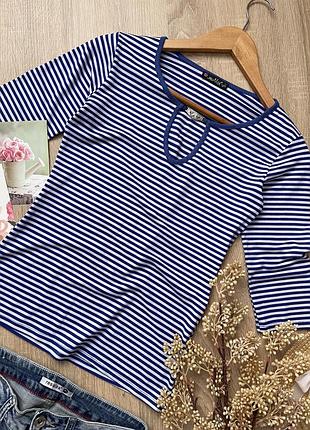 Кофтинка футболка в блакитну полоску морячка