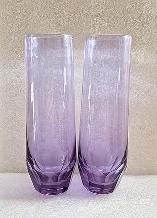 Редкий коллекционный стакан цветное стекло винтаж стакан винтажная