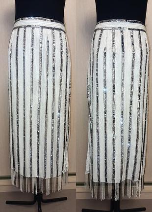 Юбка вышитая бисером и пайетками