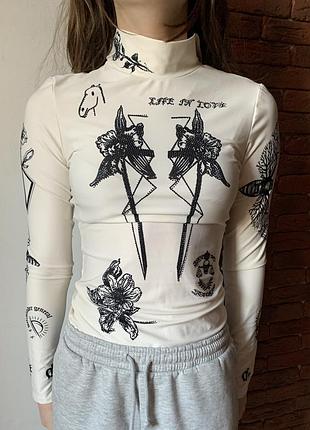 Боді комбідресс, лонгслів  miss moi, тату