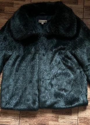 Шуба из искусственного меха amy lynn /темно-зеленый цвет