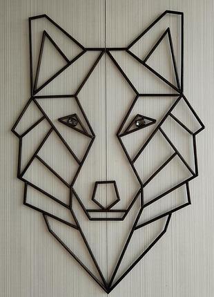 Декоративне панно вовк із дерева