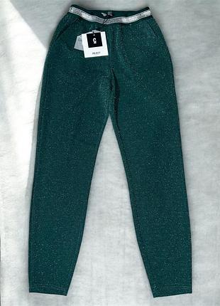 Сяючі смарагдові штани з люрексом від object