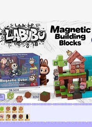 Магнитный конструктор лабуба магнитные блоки 190дет. в стиле minecraft, labubu