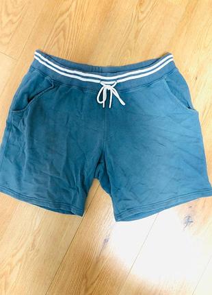 Шорти чоловічі сині короткі на резинці трикотажні regular naturaline, розмір l - xl.