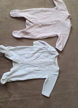 Набір теплих брендових велюрових чоловічків для маловагової новонародженої дівчинки