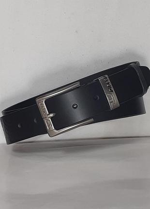 Ремінь 01.089.217 класу "в" чорний (4 х 126 см, італія) з товстою шкірою, з логотипами бренду