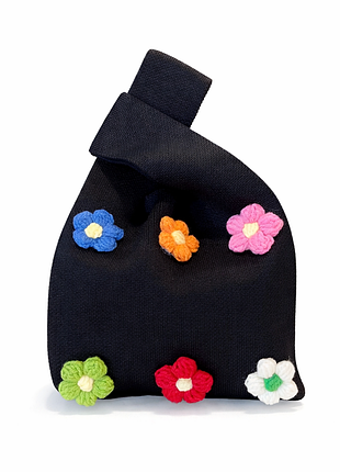 Тренд стильная женская вязаная японская текстильная сумка шоппер графический принт