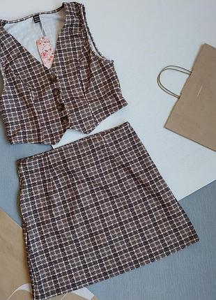 1=2 на все 🔥🔥🔥 костюм (юбка + жилет) shein, р. l