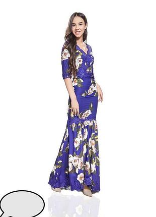Сукня miss love кольору синій електрик