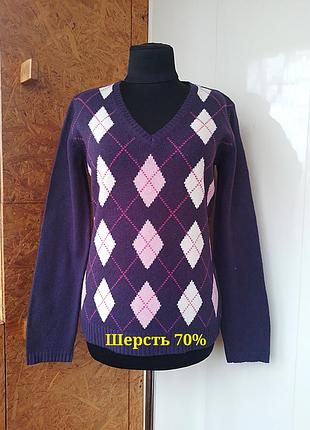 Брендовий вовняний светр свитер джемпер полувер