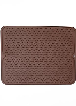 Кухонний силіконовий килимок з протиковзкою поверхнею 40×30 см коричневий hp-42-9br