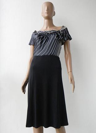 Елегантне комбіноване плаття з верхом у смужку — 42–52 ua / 36–46 eu