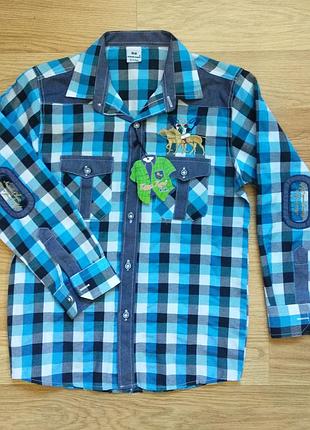 Рубашка на мальчика в клетку (на 15-16 лет) турция 15-16