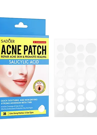 Точечные патчи для лица sadoer acne patch против воспалений и акне 36 шт