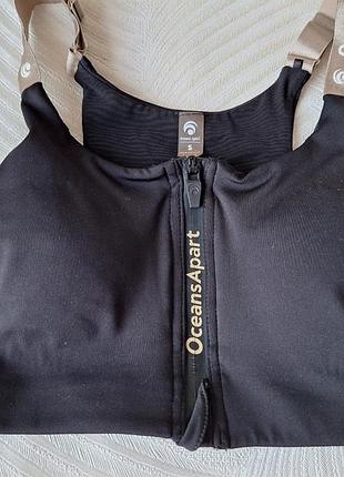 Черный спортивный бюстгальтер топ фирмы oceans apart размер s