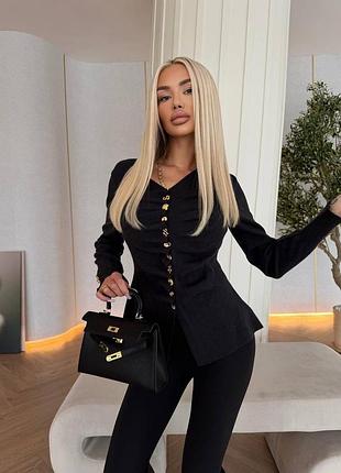 Черная кофточка лонг люкс