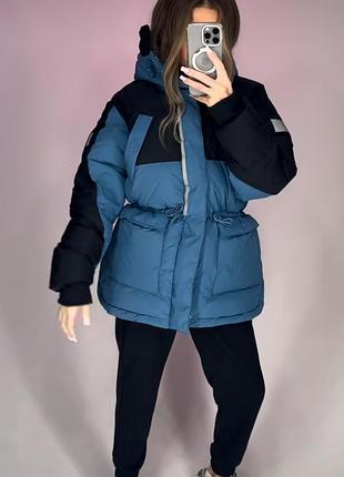 Зимова подовжена куртка оверсайз пуховик унісекс пух перо оригінал adidas originals