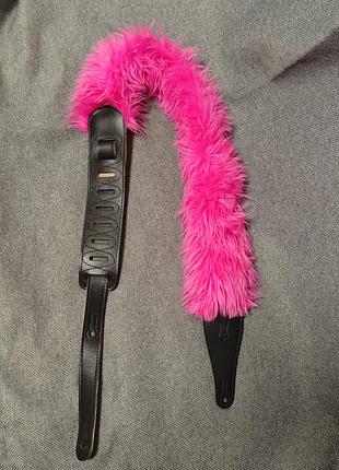 Levy's pink гітарний рожевий хутряний шкіряний ремінь пояс гітари