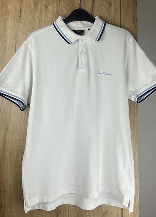 Біла футболка поло pierre cardin